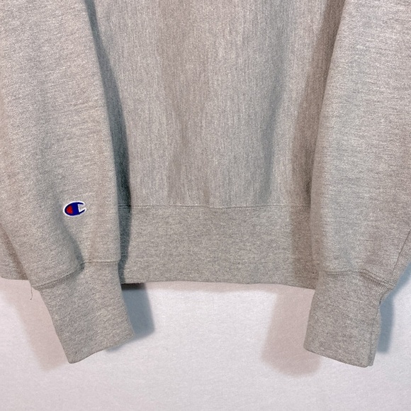 Champion Reverse Weave Unisex Heather Gray Crewneck Pink Logo size Medium - Picture 9 of 13